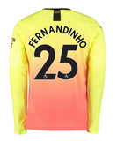 Fernandinho Manchester City Long Sleeve 19/20 Third Jersey