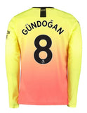 Ilkay Gundogan Manchester City Long Sleeve 19/20 Third Jersey