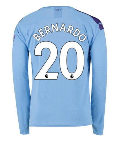 Bernardo Silva Manchester City Long Sleeve 19/20 Home Jersey