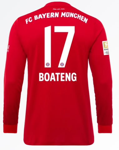 Jerome Boateng Bayern Munich 19/20 Long Sleeve Home Jersey