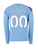 Manchester City Custom Long Sleeve 19/20 Home Jersey