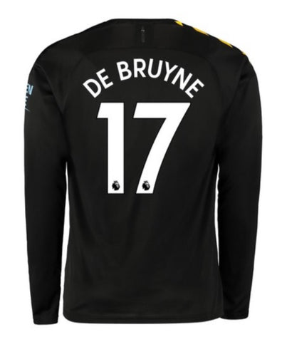 Kevin De Bruyne Manchester City Long Sleeve 19/20 Away Jersey