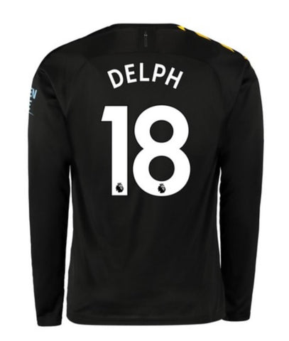 Fabian Delph Manchester City Long Sleeve 19/20 Away Jersey