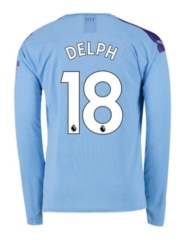 Fabian Delph Manchester City Long Sleeve 19/20 Home Jersey