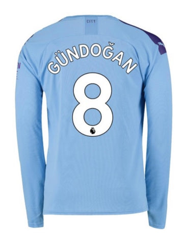 Ilkay Gundogan Manchester City Long Sleeve 19/20 Home Jersey