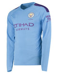 Riyad Mahrez Manchester City Long Sleeve 19/20 Home Jersey