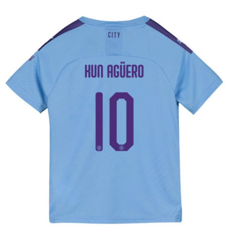 Sergio Kun Aguero Manchester City Youth 19/20 Club Font Home Jersey
