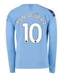Man City Kun Aguero Long Sleeve 19/20 Home Jersey