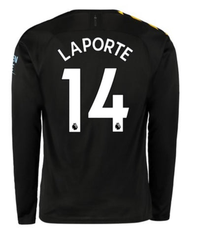 Aymeric Laporte Manchester City Long Sleeve 19/20 Away Jersey