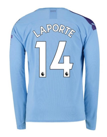 Aymeric Laporte Manchester City Long Sleeve 19/20 Home Jersey