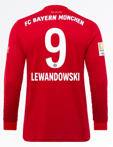 Robert Lewandowski Bayern Munich 19/20 Long Sleeve Home Jersey