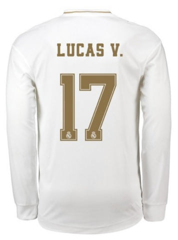 Lucas Vazquez Real Madrid Long Sleeve 19/20 Home Jersey