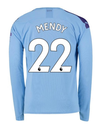 Benjamin Mendy Manchester City Long Sleeve 19/20 Home Jersey
