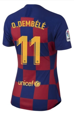 Ousmane Dembele Barcelona Women's 19/20 Home Jersey