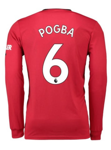 Paul Pogba Manchester United 19/20 Long Sleeve Home Jersey