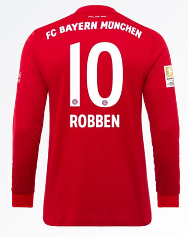 Arjen Robben Bayern Munich 19/20 Long Sleeve Home Jersey