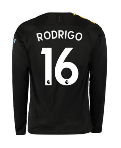 Rodrigo Hernandez Manchester City Long Sleeve 19/20 Away Jersey
