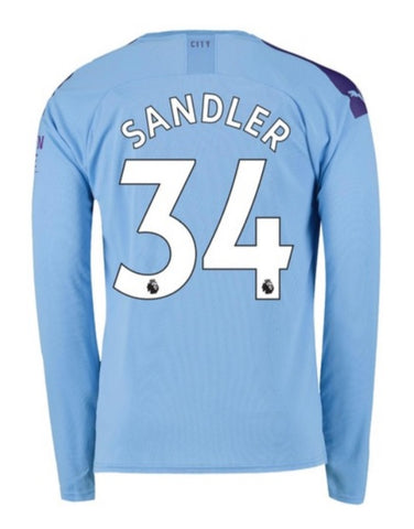 Philippe Sandler Manchester City Long Sleeve 19/20 Home Jersey