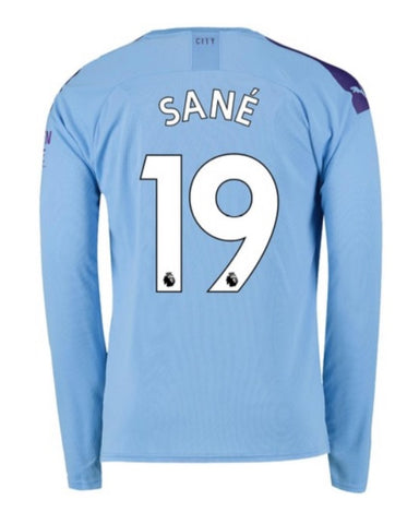 Leroy Sane Manchester City Long Sleeve 19/20 Home Jersey