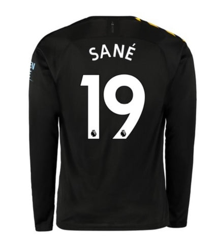 Leroy Sane Manchester City Long Sleeve 19/20 Away Jersey
