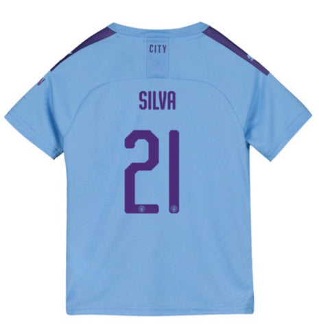 David Silva Manchester City Youth 19/20 Club Font Home Jersey