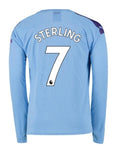 Raheem Sterling Manchester City Long Sleeve 19/20 Home Jersey