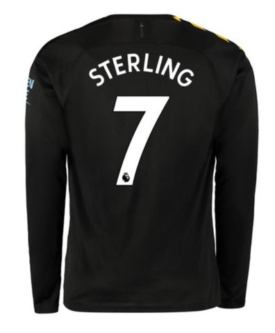 Raheem Sterling Manchester City Long Sleeve 19/20 Away Jersey