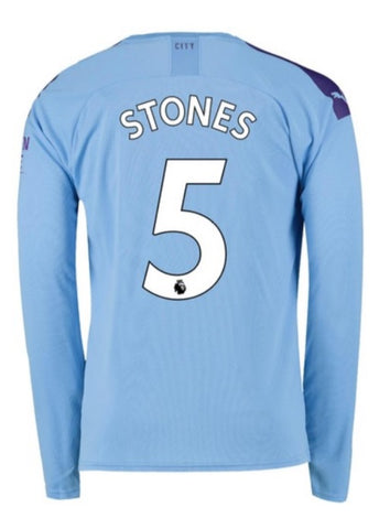 John Stones Manchester City Long Sleeve 19/20 Home Jersey