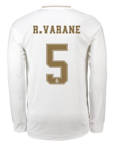 Raphael Varane Real Madrid Long Sleeve 19/20 Home Jersey