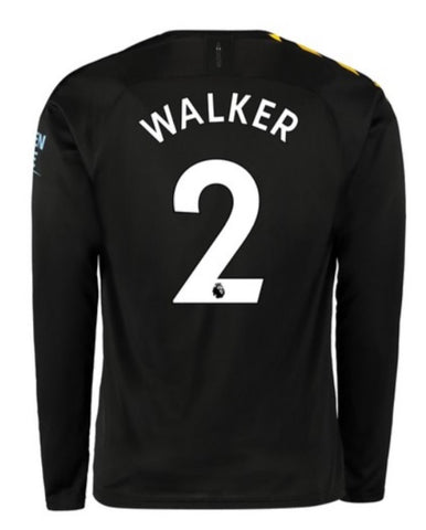 Kyle Walker Manchester City Long Sleeve 19/20 Away Jersey
