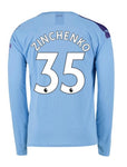 Oleksandr Zinchenko Manchester City Long Sleeve 19/20 Home Jersey