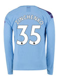 Oleksandr Zinchenko Manchester City Long Sleeve 19/20 Home Jersey