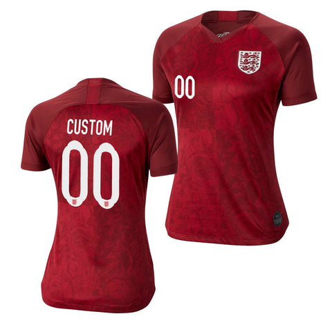 England Custom Women's 2019 World Cup Away Jersey