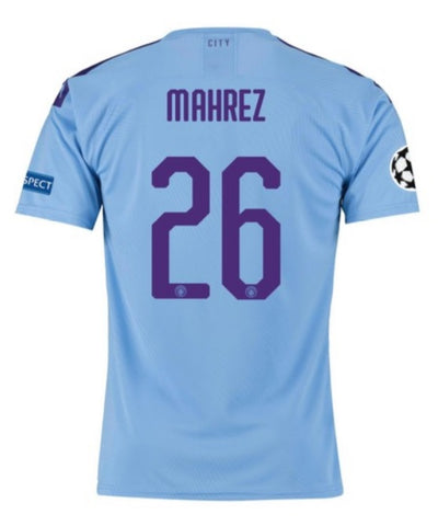 Riyad Mahrez Manchester City UEFA 19/20 Home Jersey